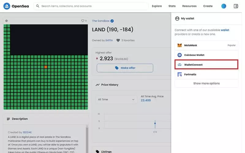 Buying land in sandbox 1